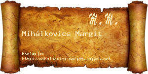 Mihálkovics Margit névjegykártya